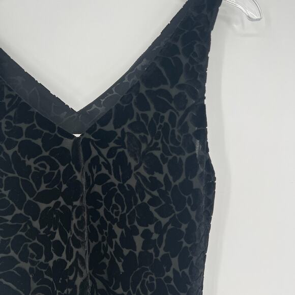 Vtg Jones Wear Tank Top Womens 6 Velvet Burnout Floral Boho Whimsigoth - Picture 3 of 5